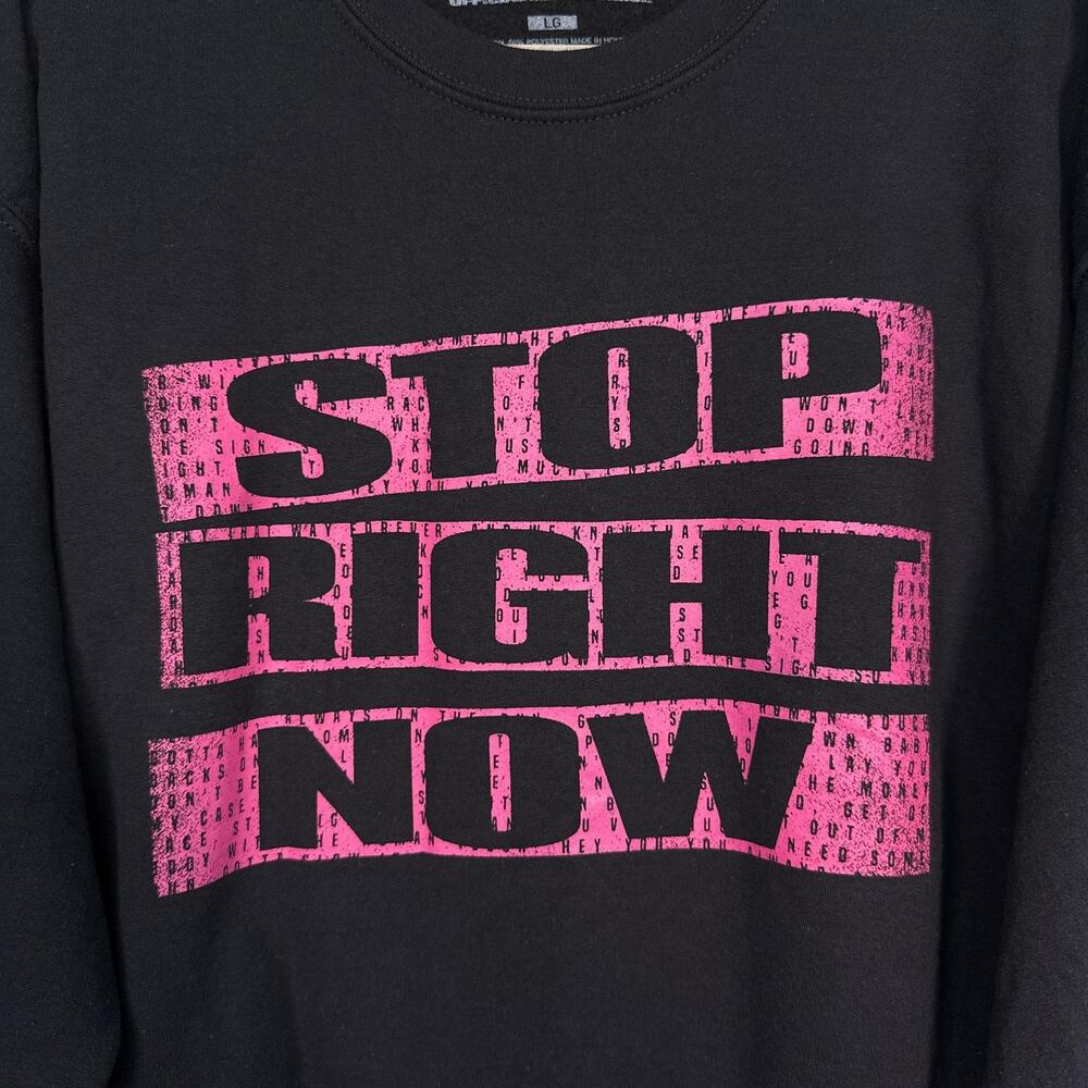 Spice Girls Sweatshirt Womens Large Stop Lyrics Sweater Official Merch Black - Picture 4 of 9